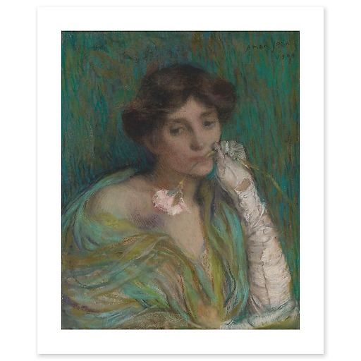 Woman with carnation (art prints)