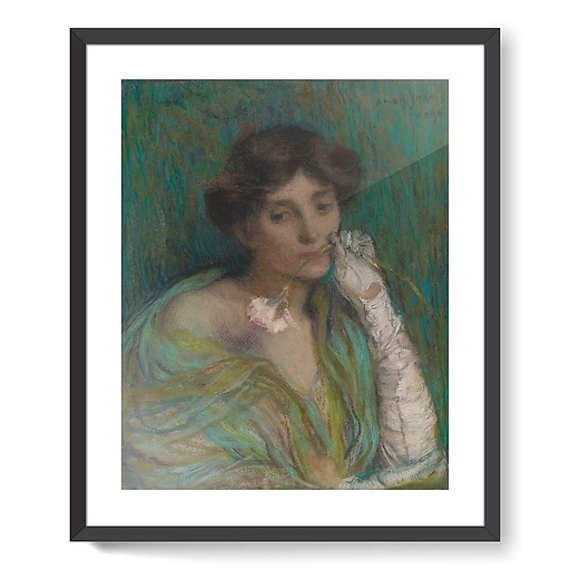 Woman with carnation (framed art prints)