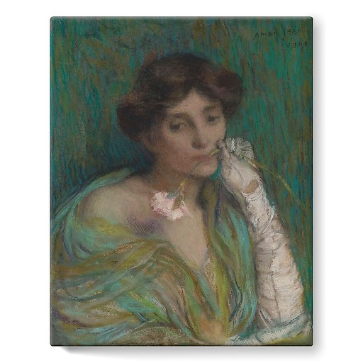Woman with carnation (stretched canvas)