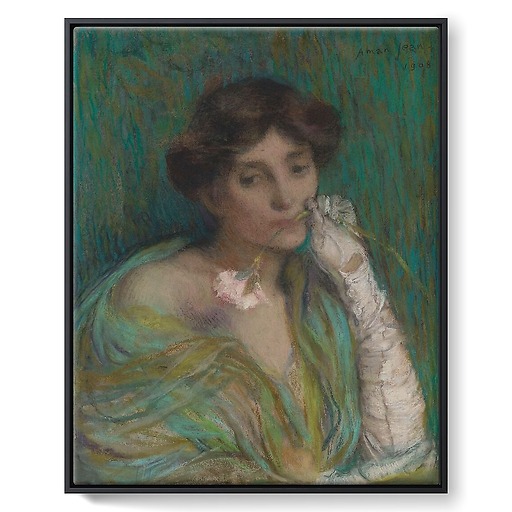 Woman with carnation (framed canvas)