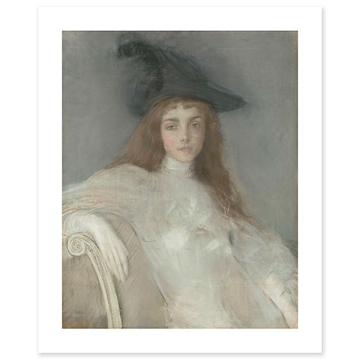 Portrait de jeune fille au chapeau noir (affiches d'art)