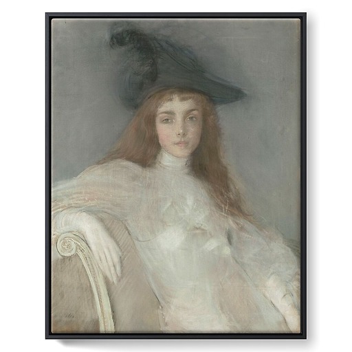 Portrait de jeune fille au chapeau noir (toiles encadrées)