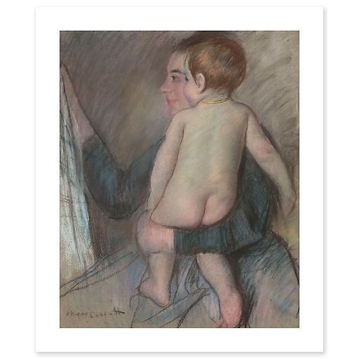 Young woman with a naked child orAt the window (art prints)