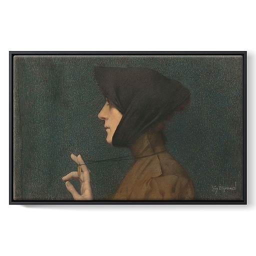 Woman with a Medallion (Mystery) (framed canvas)