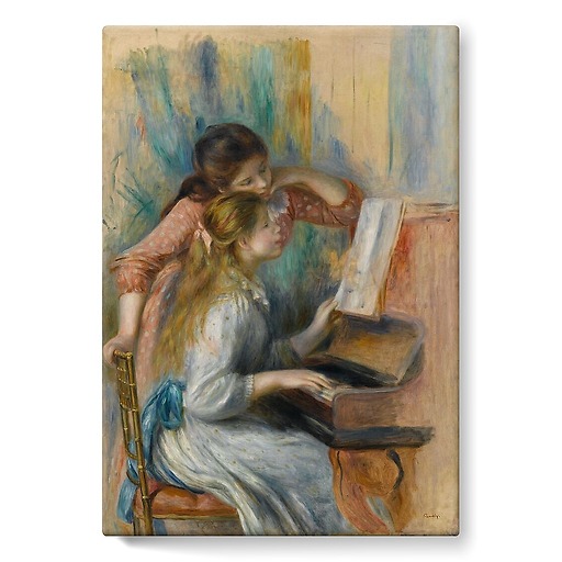 Young Girls at the Piano (stretched canvas)