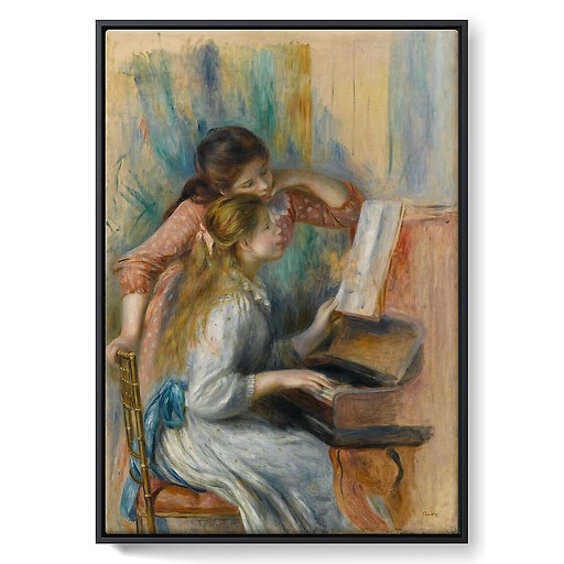 Young Girls at the Piano (framed canvas)