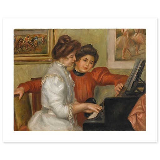 Yvonne and Christine Lerolle at the piano (art prints)