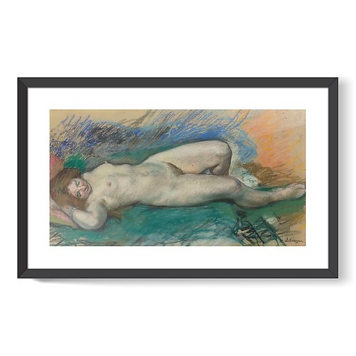 Naked woman lying down (framed art prints)