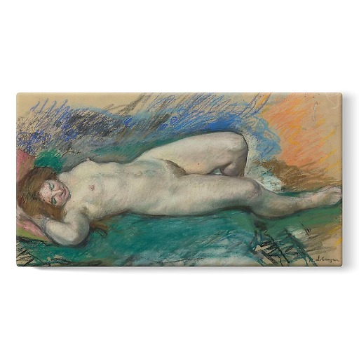 Naked woman lying down (stretched canvas)