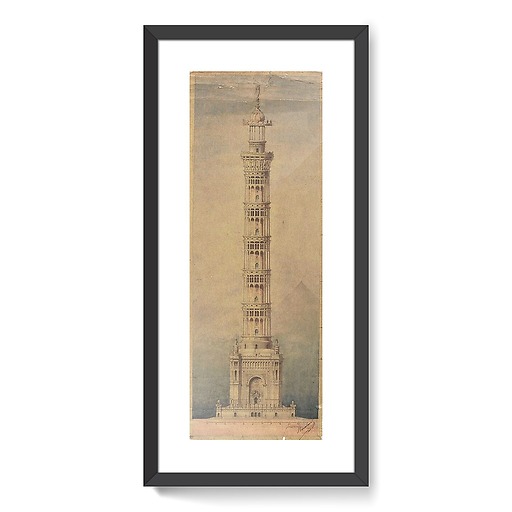Monumental lighthouse project for Paris, elevation (framed art prints)