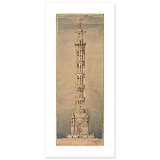 Monumental lighthouse project for Paris, elevation (canvas without frame)