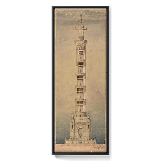Monumental lighthouse project for Paris, elevation (framed canvas)