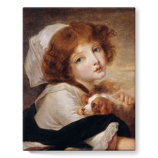 The little girl with a dog (stretched canvas)