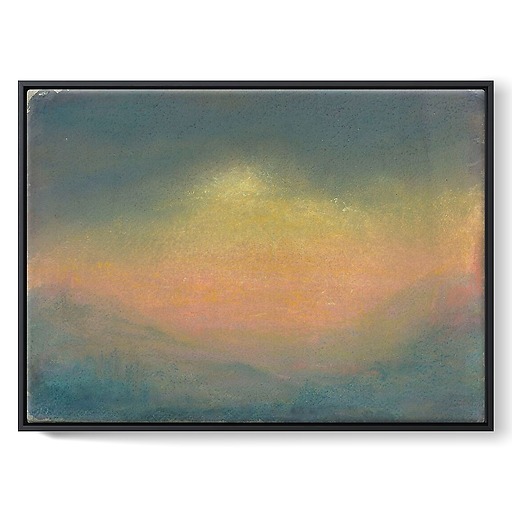 Landscape at sunset (framed canvas)