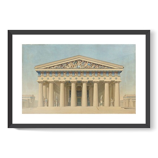 Temple T at Selinunte (Sicily), reconstructed elevation of the main facade (framed art prints)