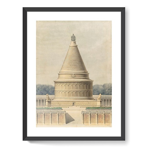 Projet de Monument funéraire commémoratif de la Défense de Paris : partie centrale du monument (affiches d'art encadrées)