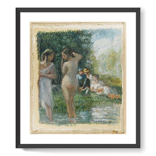 Group of swimmers by the water's edge (framed art prints)