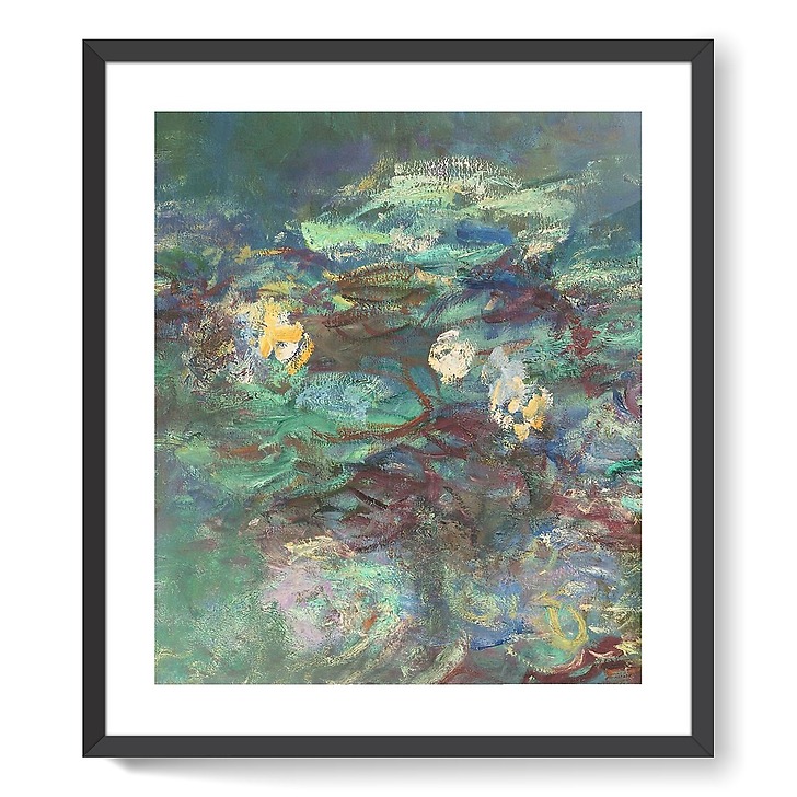 Les Nymphéas : Reflets verts (affiches d'art encadrées)