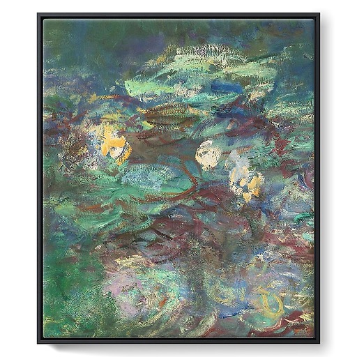The Water Lilies: Green Reflections (framed canvas)