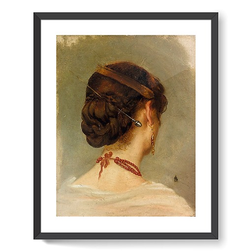 Woman's head seen from behind (framed art prints)