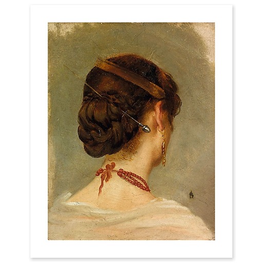 Woman's head seen from behind (canvas without frame)