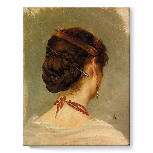 Woman's head seen from behind (stretched canvas)