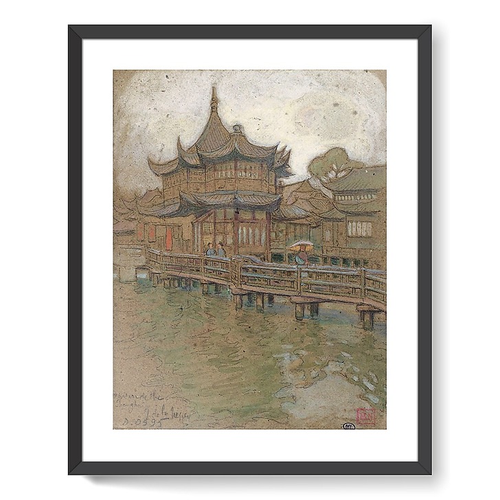 Maison de thé à Shangaï (affiches d'art encadrées)