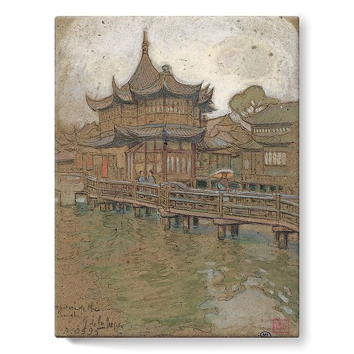 Tea house in Shanghai (stretched canvas)