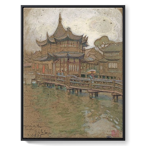 Tea house in Shanghai (framed canvas)