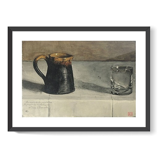 Still life: jug and glass on a table (framed art prints)