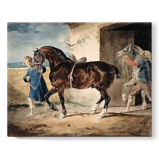 The exit from the stable (stretched canvas)