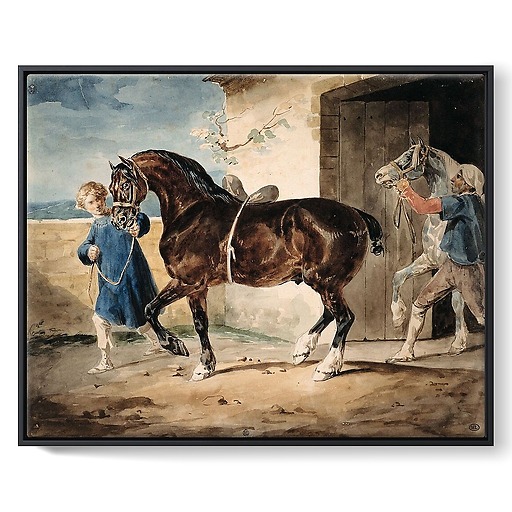 The exit from the stable (framed canvas)
