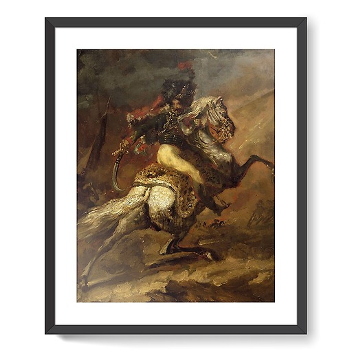Officier de chasseur à cheval chargeant, esquisse (affiches d'art encadrées)