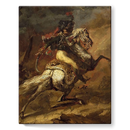 Officier de chasseur à cheval chargeant, esquisse (toiles sur châssis)