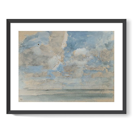 Ciel nuageux au-dessus d'une mer calme (affiches d'art encadrées)