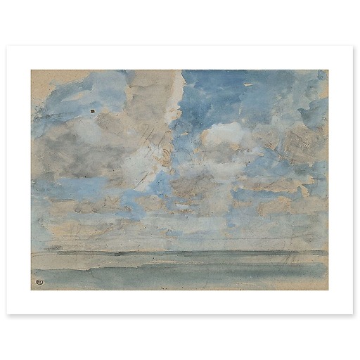 Cloudy sky over calm sea (canvas without frame)