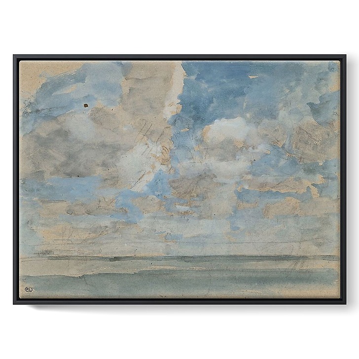 Ciel nuageux au-dessus d'une mer calme (toiles encadrées)