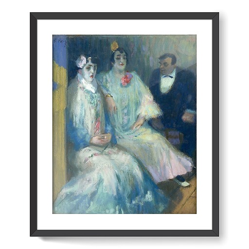 Three seated characters or the Dominoes (framed art prints)