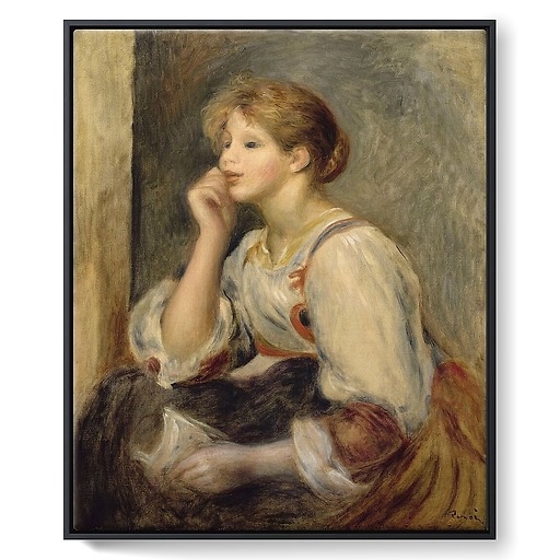 Woman with a letter (framed canvas)