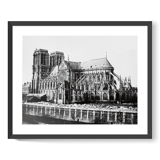Flan sud de la cathédrale Notre-Dame, Paris vers 1857 (affiches d'art encadrées)
