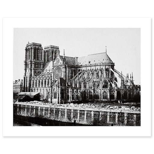 South flank of Notre-Dame Cathedral, Paris circa 1857 (canvas without frame)