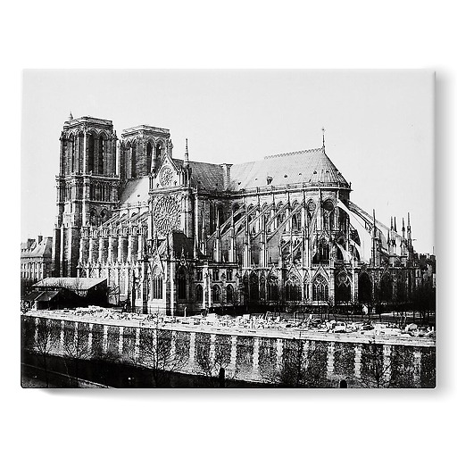 South flank of Notre-Dame Cathedral, Paris circa 1857 (stretched canvas)