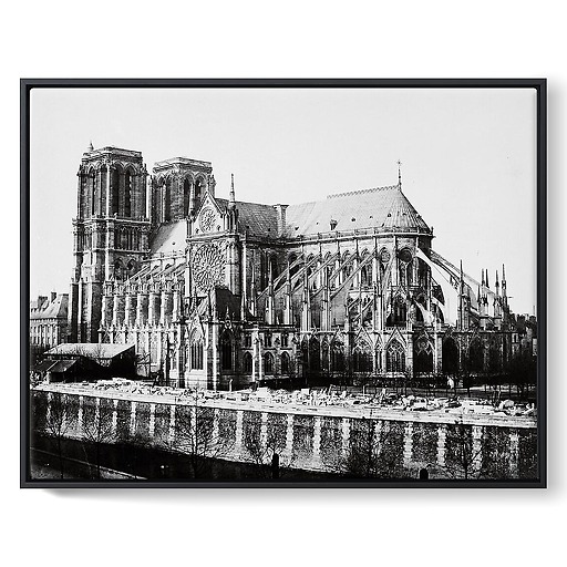 South flank of Notre-Dame Cathedral, Paris circa 1857 (framed canvas)