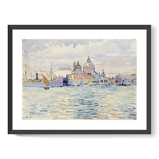 Venice, the canal with sailing boats and in the background the Salute (framed art prints)