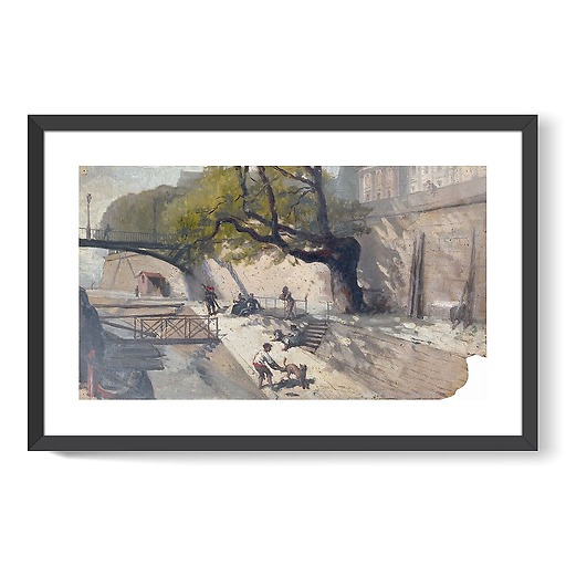 Album des vues de Paris, la berge sous le pont des Beaux-Arts (affiches d'art encadrées)
