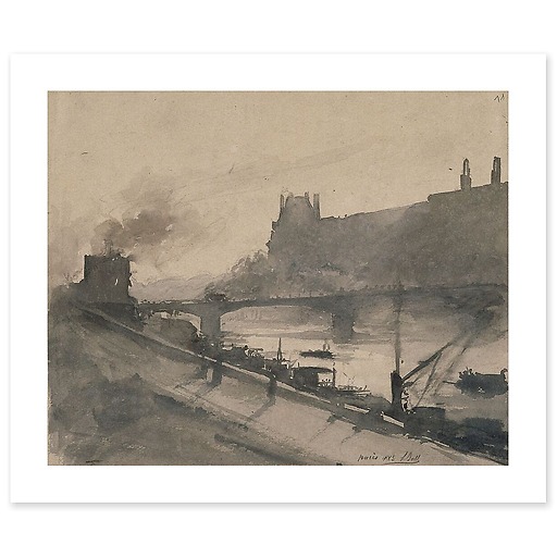 Album of views of Paris, the Louvre and the Carrousel bridge (canvas without frame)