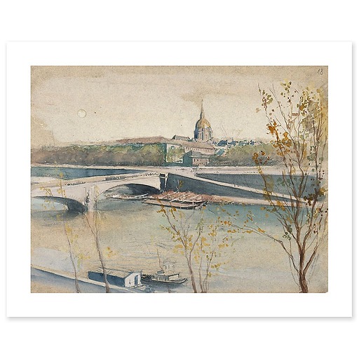 Album of views of Paris, the Alma bridge and the dome of the Invalides (canvas without frame)