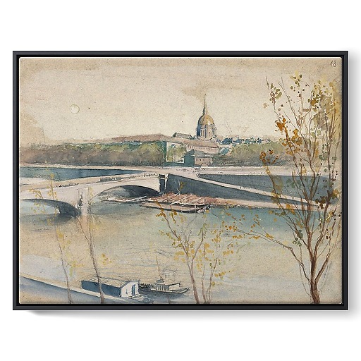 Album of views of Paris, the Alma bridge and the dome of the Invalides (framed canvas)