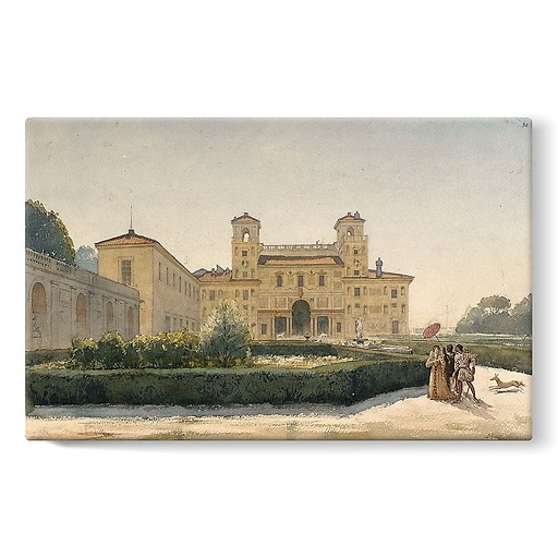 Villa Médicis: general view with characters in Renaissance costumes (stretched canvas)