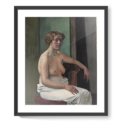 Woman sitting half-naked (framed art prints)